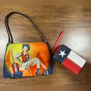 Retro Western Bag and Montana West Vibrant Western Wallet Duo